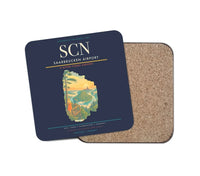 Thumbnail for Saarbrucken Airport (SCN) design on navy blue 1 piece coaster