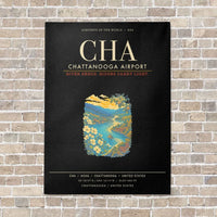 Thumbnail for Chattanooga Airport CHA - Canvas Framed - Black