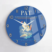 Thumbnail for Jay Prakash Narayan International Airport (PAT) design on blue no frame wall clock