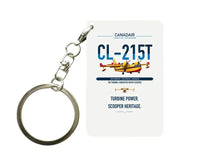 Thumbnail for Canadair CL-215T design on white designed key chain, double-side print