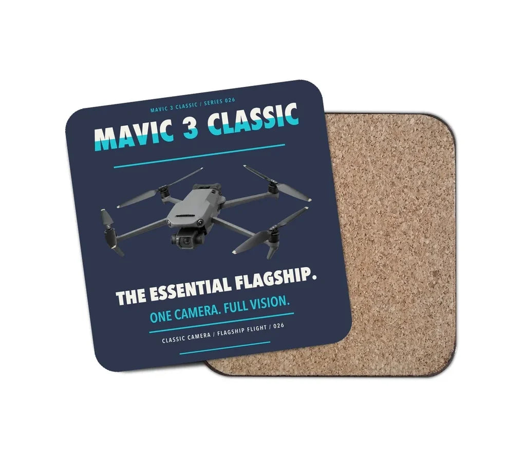 DJI Mavic 3 Classic design on navy blue 1 piece coaster