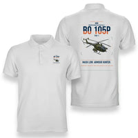 Thumbnail for MBB BO 105P PAH-1 design on white double-side polo t-shirt, double-side print