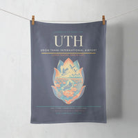 Thumbnail for Udon Thani International Airport (UTH) design on navy blue towel