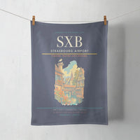 Thumbnail for Strasbourg Airport (SXB) design on navy blue towel