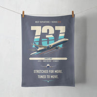 Thumbnail for Boeing 737 MAX 10 design on navy blue towel