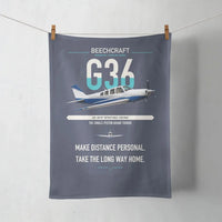 Thumbnail for Beechcraft Bonanza G36 design on navy blue towel