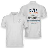 Thumbnail for E-7A Wedgetail design on white double-side polo t-shirt, double-side print