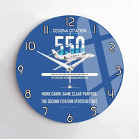 Thumbnail for Cessna Citation 550 - Citation II design on blue no frame wall clock