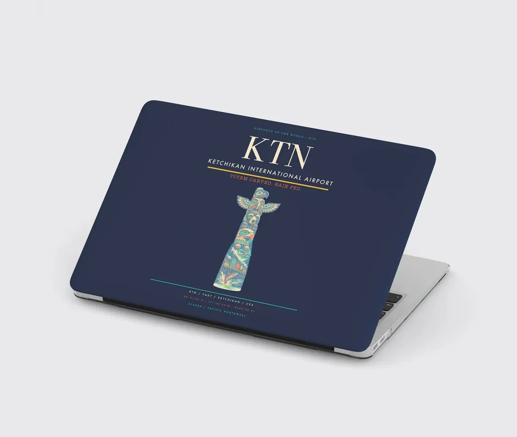 Ketchikan International Airport (KTN) design on navy blue MacBook case