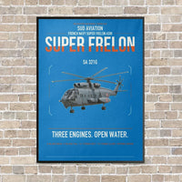Thumbnail for Sud Aviation SA 321G Super Frelon vertical canvas print - framed - turquoise background