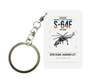 Thumbnail for Erickson S-64F Air Crane design on white designed key chain, double-side print