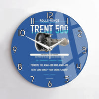 Thumbnail for TRENT 500 design on blue no frame wall clock