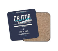 Thumbnail for Bombardier CRJ700 design on navy blue 1 piece coaster