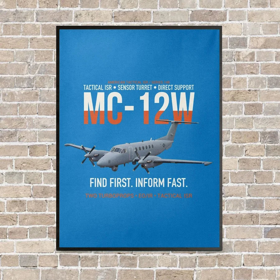 MC-12W Liberty Eyes Over The Ground vertical canvas print - framed - turquoise background