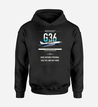 Thumbnail for Beechcraft Bonanza G36 design on black double-side hoodie, single-side print