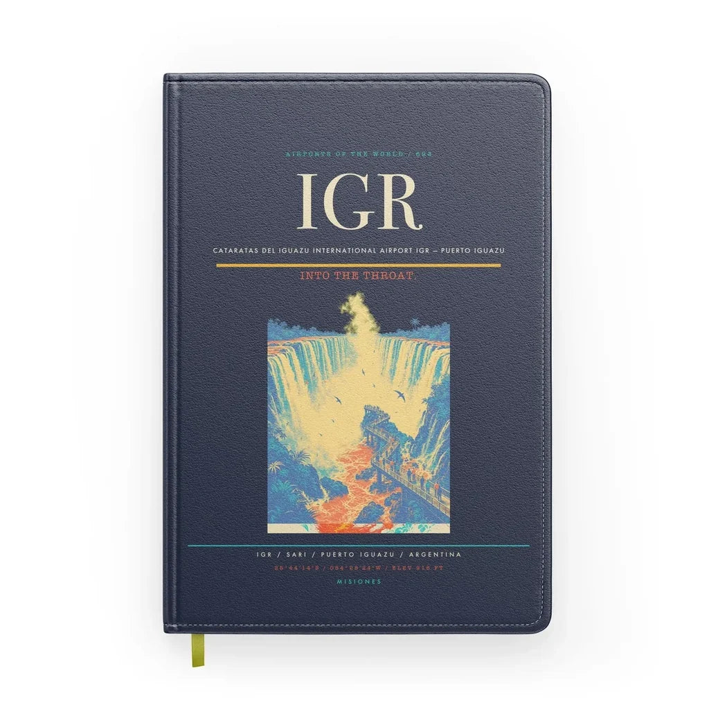 Cataratas del Iguazu International Airport (IGR) design on navy blue notebook