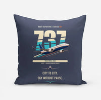Thumbnail for Boeing 737 MAX 8 design on navy blue pillow