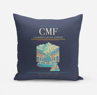 Thumbnail for Chambéry-Savoie Airport (CMF) design on navy blue pillow
