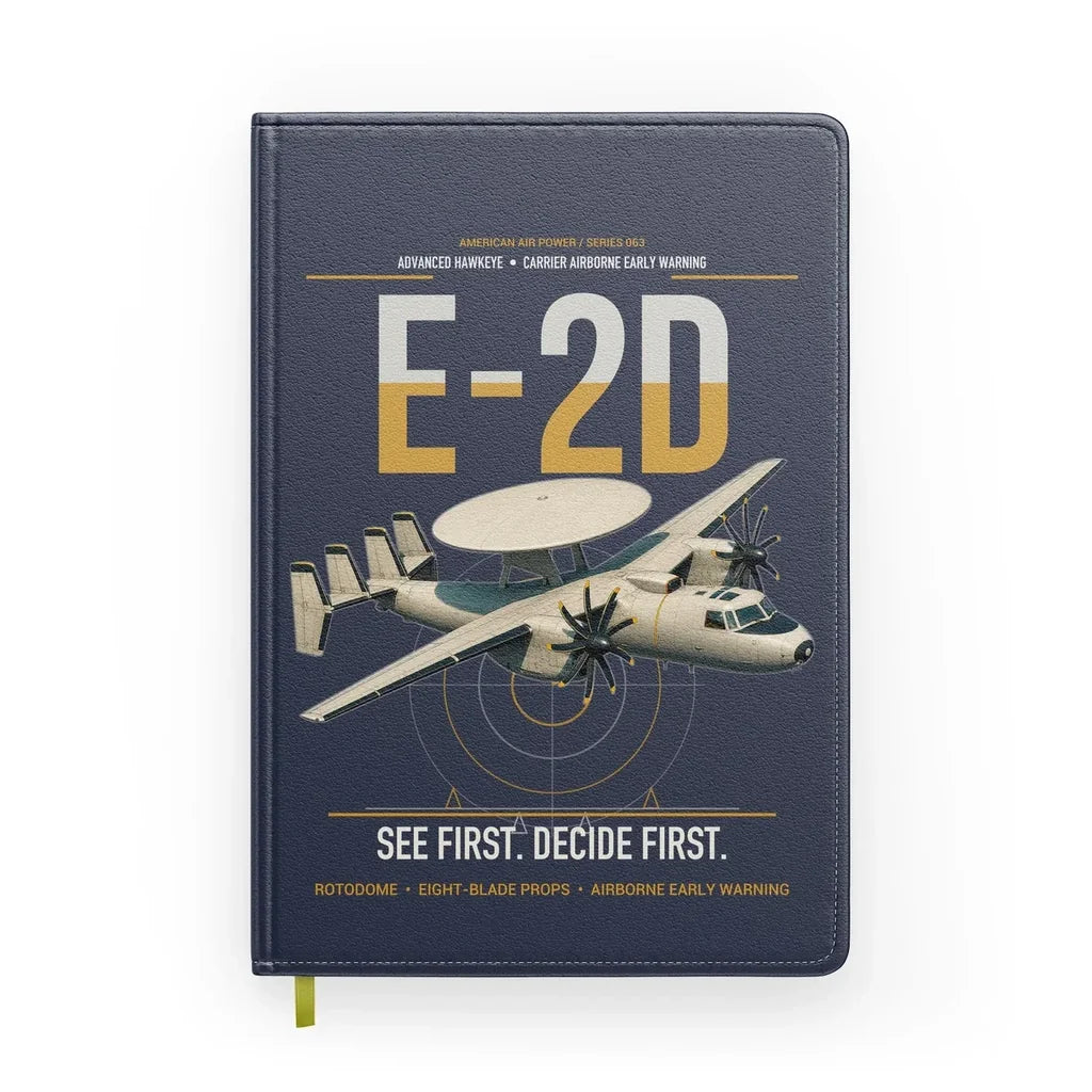 E-2D Advanced Hawkeye design on navy blue notebook