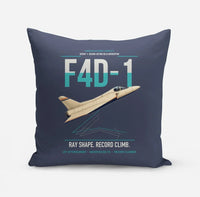 Thumbnail for F4D-1 Skyray design on navy blue pillow