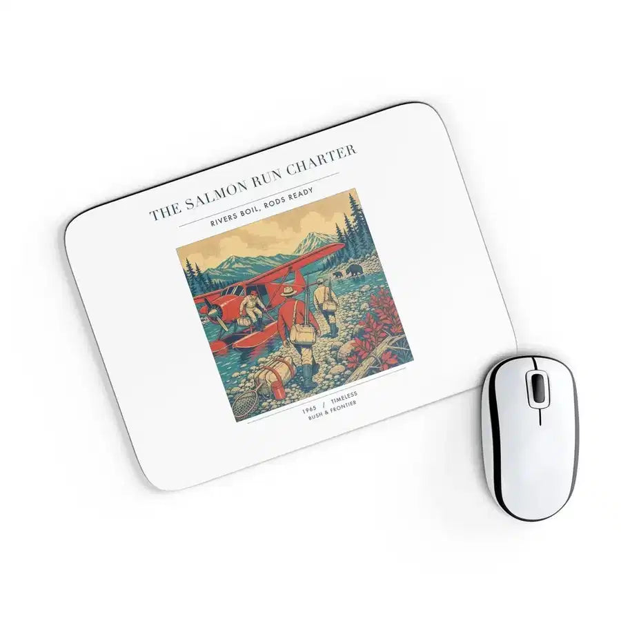 VINTAGE G4289 - The Salmon Run Charter - Designed Mouse Pads design on white rectangle