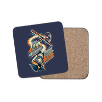 Thumbnail for The Lens Waits For The Perfect Bank design on navy blue 1 piece coaster