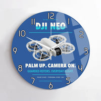 Thumbnail for DJI Neo design on blue no frame wall clock