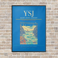 Thumbnail for Saint John Airport YSJ vertical canvas print - framed - turquoise background