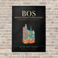 Thumbnail for Boston Logan International Airport BOS - Canvas Framed - Black