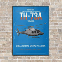 Thumbnail for Leonardo TH-73A Thrasher vertical canvas print - framed - turquoise background