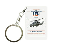 Thumbnail for HAL LCH Prachand design on white designed key chain, double-side print