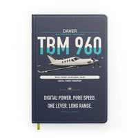 Thumbnail for Daher TBM 960 design on navy blue notebook