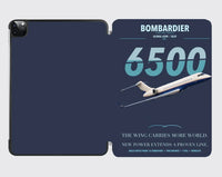 Thumbnail for Bombardier Global 6500 design on navy blue ipad tablet case