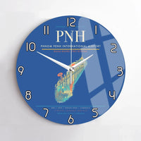 Thumbnail for Phnom Penh International Airport (PNH) design on blue no frame wall clock