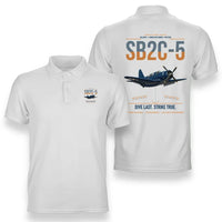 Thumbnail for SB2C-5 Helldiver design on white double-side polo t-shirt, double-side print