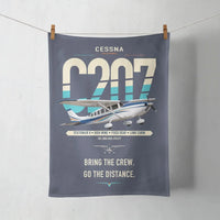 Thumbnail for Cessna T207A Stationair 8 design on navy blue towel