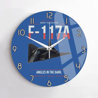 Thumbnail for F-117A Nighthawk design on blue no frame wall clock