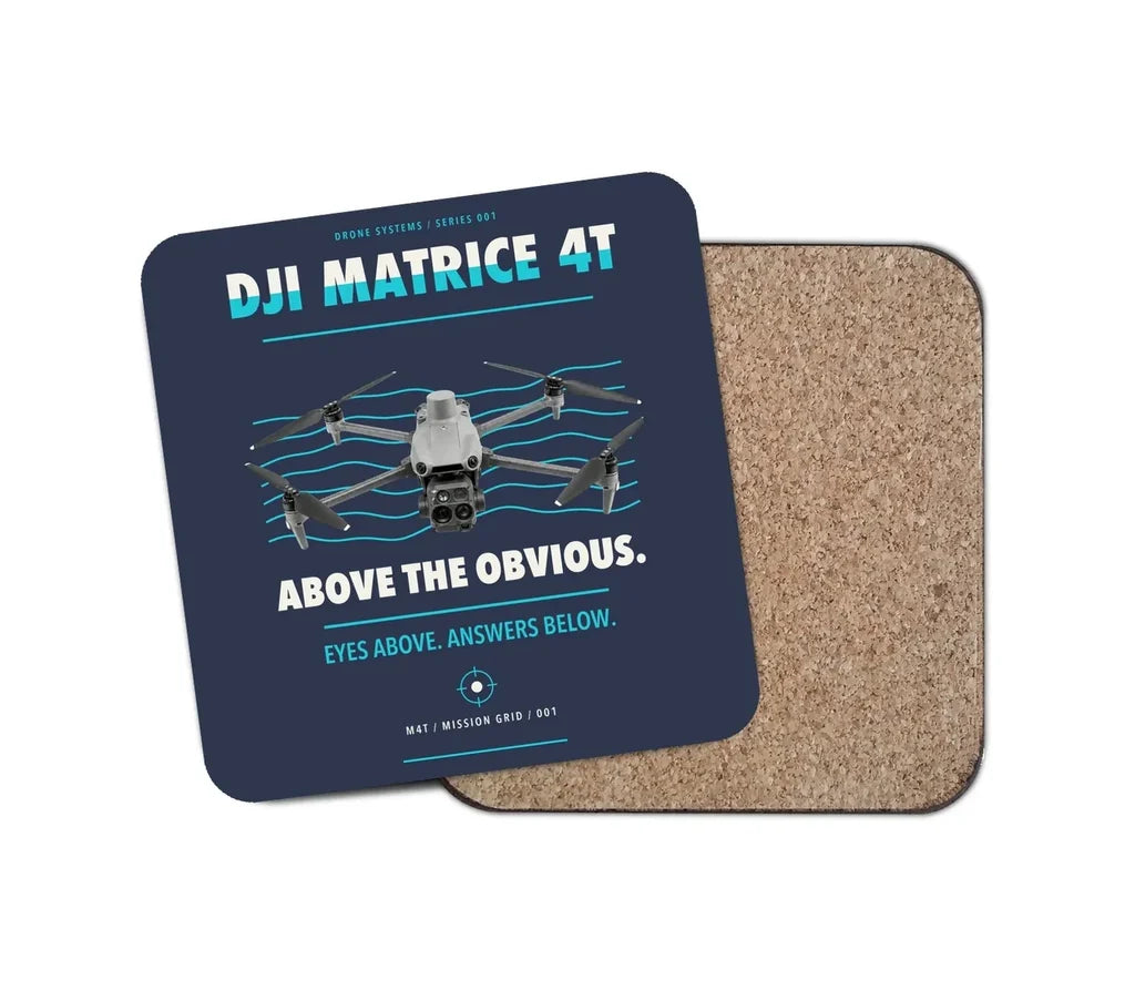 DJI Matrice 4T design on navy blue 1 piece coaster