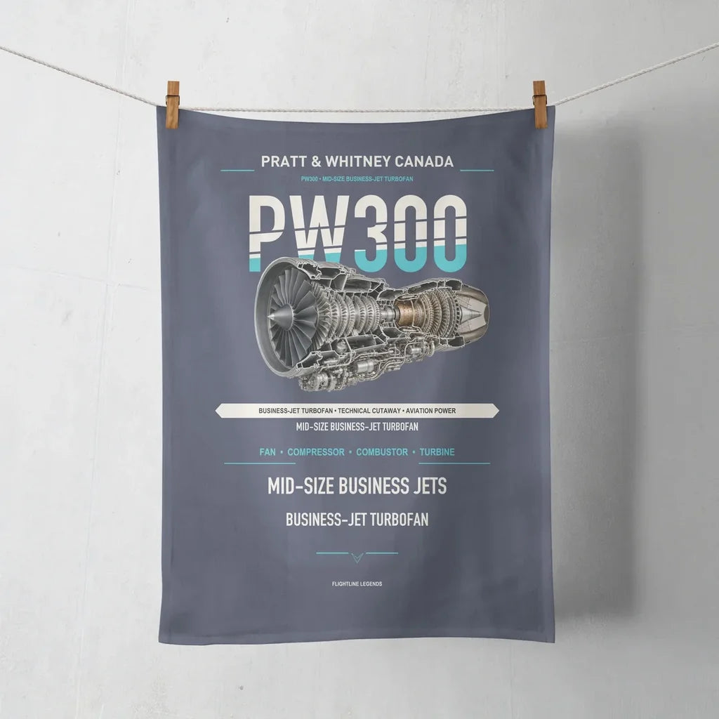 PW300 design on navy blue towel
