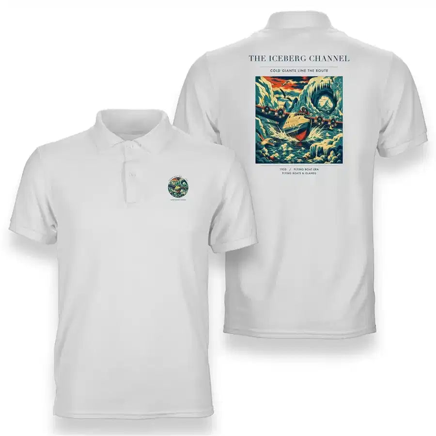 VINTAGE G4276 - The Iceberg Channel - Double-Side Polo T-Shirt design on white