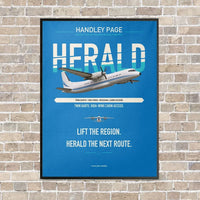 Thumbnail for Handley Page HPR.7 Dart Herald vertical canvas print - framed - turquoise background