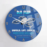 Thumbnail for DJI Flip design on blue no frame wall clock