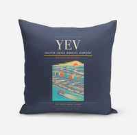 Thumbnail for Inuvik (Mike Zubko) Airport (YEV) design on navy blue pillow