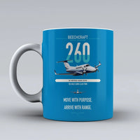 Thumbnail for Beechcraft King Air 260 design on turquoise ceramic mug, double-side print