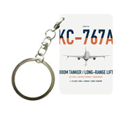 Thumbnail for Boeing KC-767A design on white designed key chain, double-side print