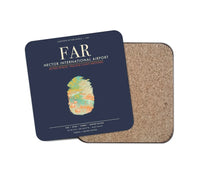 Thumbnail for Hector International Airport (FAR) design on navy blue 1 piece coaster