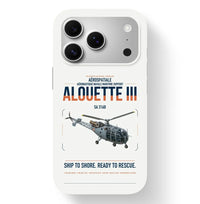 Thumbnail for Aérospatiale SA 316B Alouette III design on white magsafe iphone case, for iPhone 17 Pro