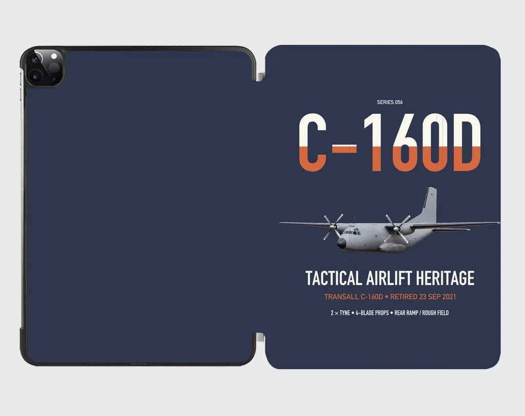 Transall C-160D design on navy blue ipad tablet case