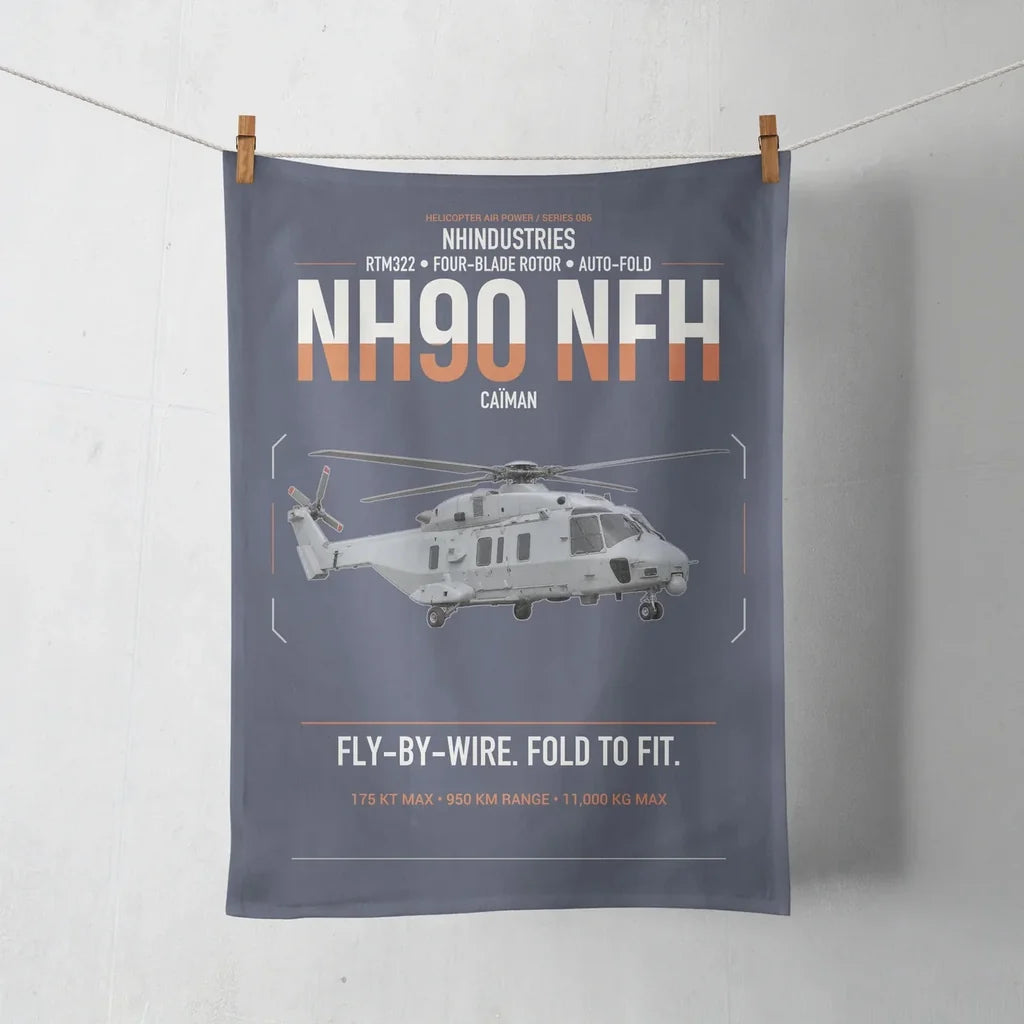 NHIndustries NH90 NFH Caïman design on navy blue towel