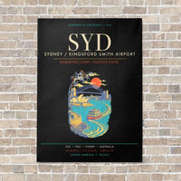 Thumbnail for Sydney Kingsford Smith Airport SYD - Canvas Framed - Black